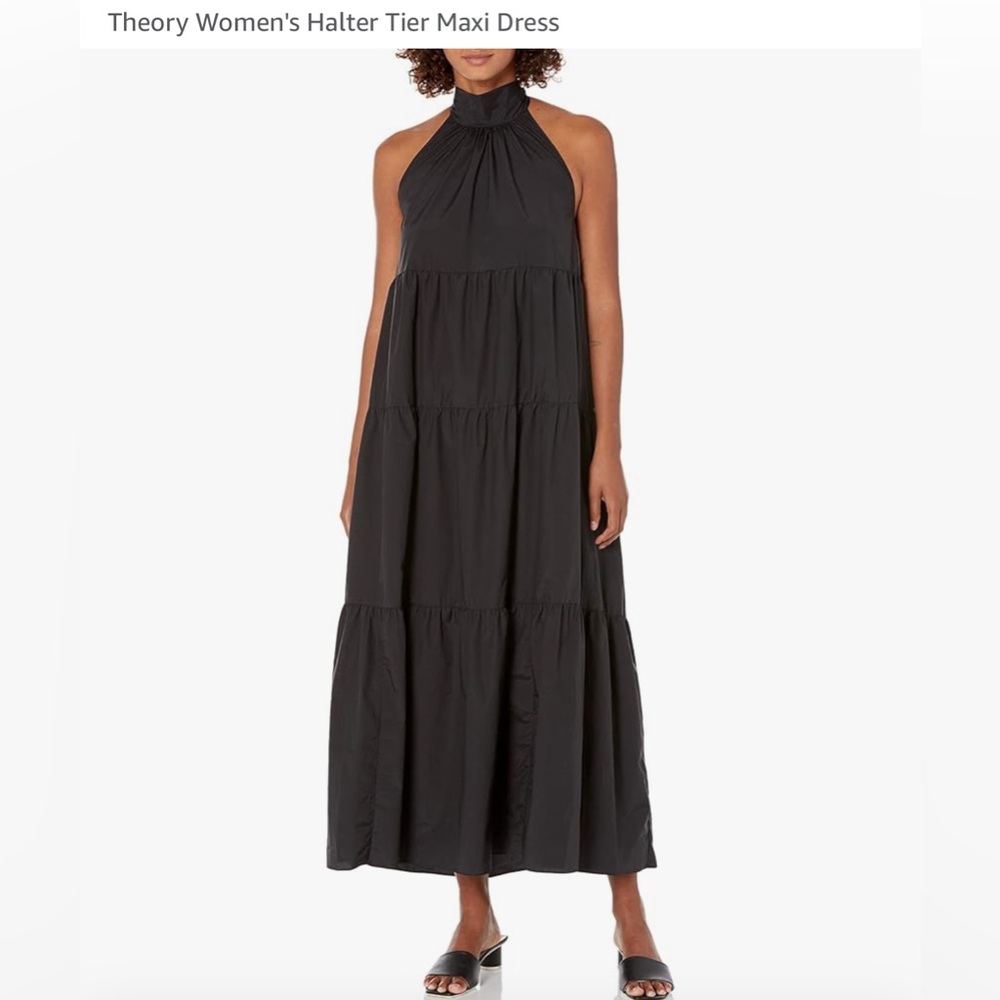 Theory Tiered Halter Maxi Dress Medium